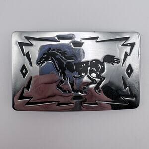 Chambers Silver-Tone Native American Inspired Horse Belt Buckle
